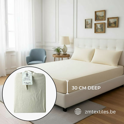 Dyed Flannel Fitted Sheet 100% Cotton – OEKO-TEX® Certified, Warm, All-Around Elastic