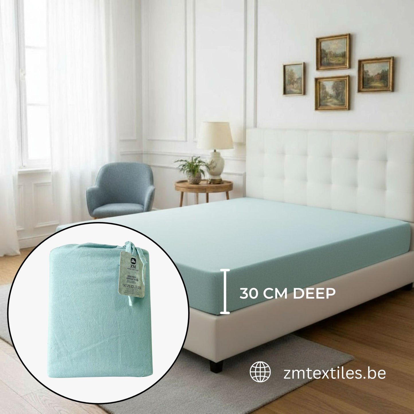 Dyed Flannel Fitted Sheet 100% Cotton – OEKO-TEX® Certified, Warm, All-Around Elastic