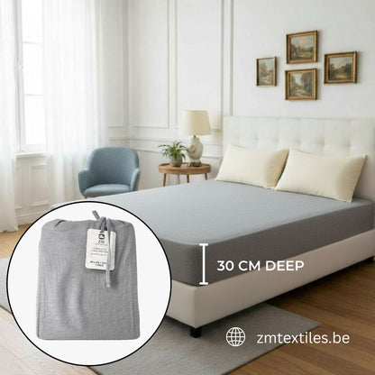 Dyed Flannel Fitted Sheet 100% Cotton – OEKO-TEX® Certified, Warm, All-Around Elastic