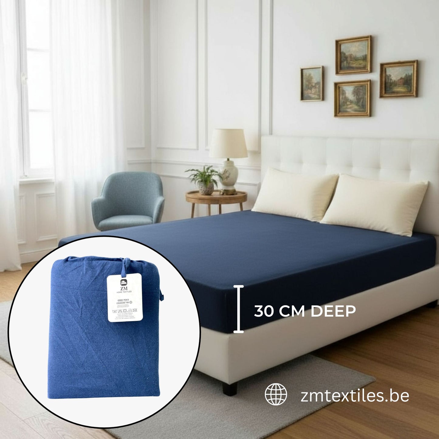 Dyed Flannel Fitted Sheet 100% Cotton – OEKO-TEX® Certified, Warm, All-Around Elastic