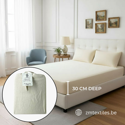 Dyed Flannel Fitted Sheet 100% Cotton – OEKO-TEX® Certified, Warm, All-Around Elastic