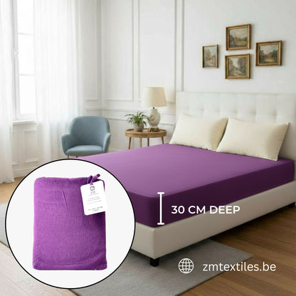 Dyed Flannel Fitted Sheet 100% Cotton – OEKO-TEX® Certified, Warm, All-Around Elastic