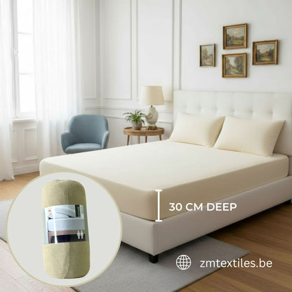 Jersey Fitted Sheet 100% Cotton – 160 GSM, Stretchable, All-Around Elastic, OEKO-TEX® Certified