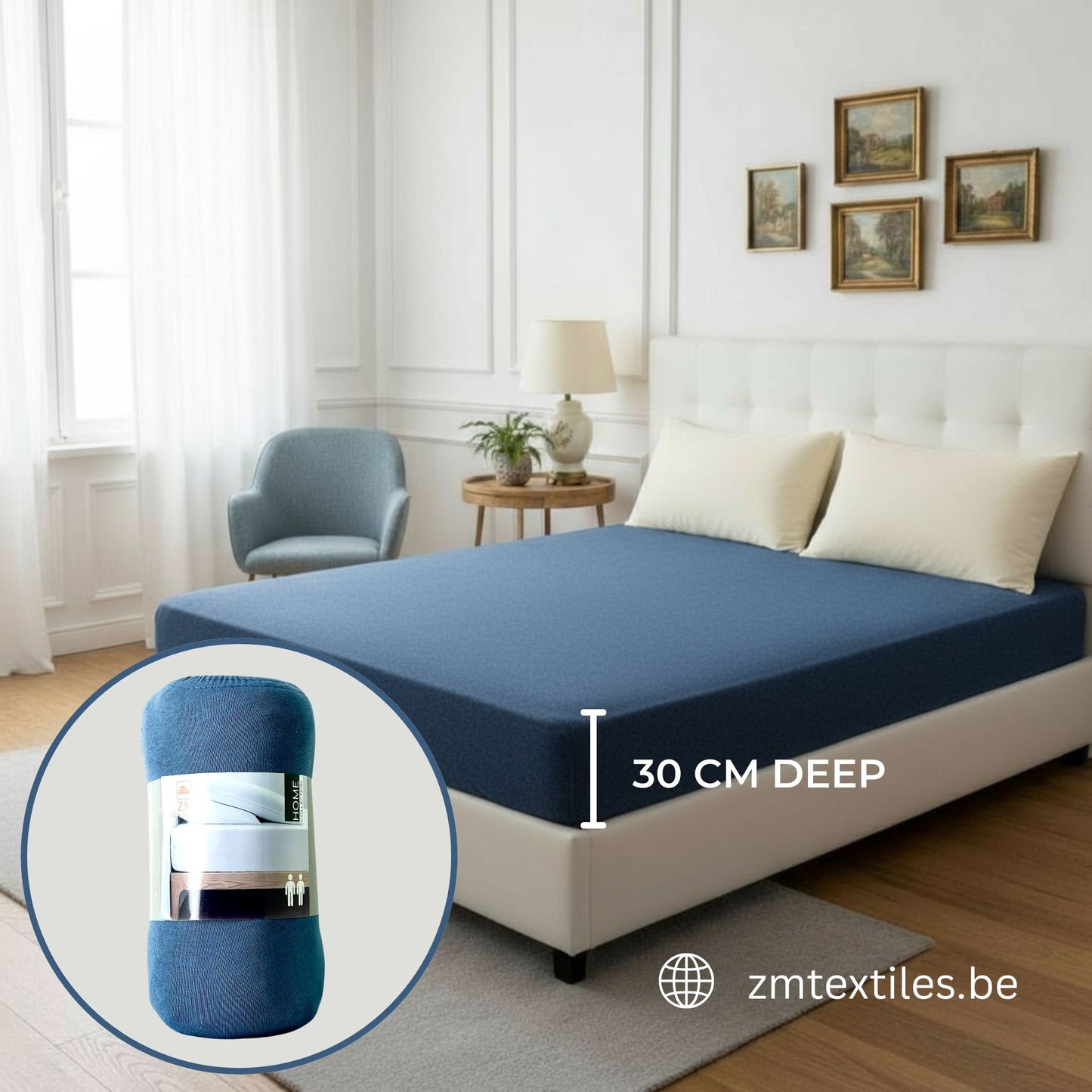 Jersey Fitted Sheet 100% Cotton – 160 GSM, Stretchable, All-Around Elastic, OEKO-TEX® Certified