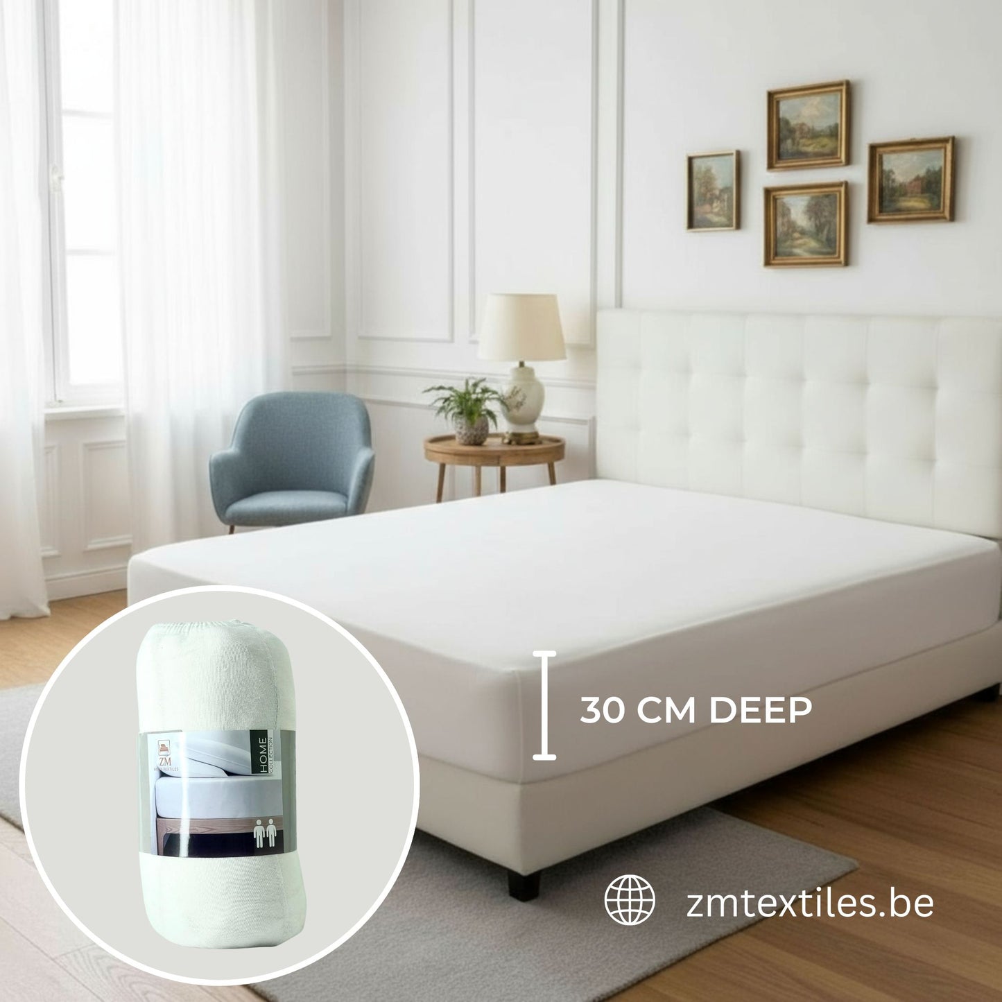 Jersey Fitted Sheet 100% Cotton – 160 GSM, Stretchable, All-Around Elastic, OEKO-TEX® Certified