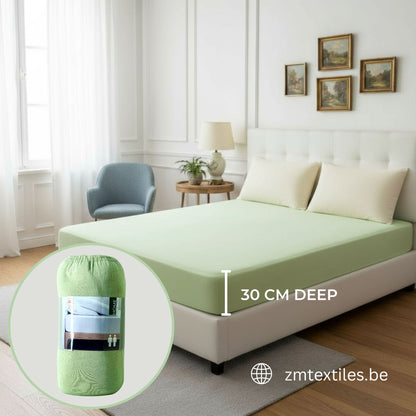 Jersey Fitted Sheet 100% Cotton – 160 GSM, Stretchable, All-Around Elastic, OEKO-TEX® Certified