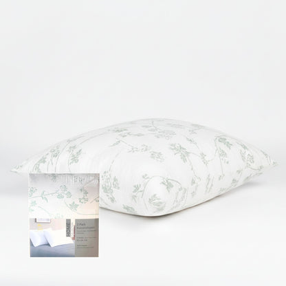Floral-patterned pillowcase on a white background, featuring ZM Textiles Belgium printed pillowcase set.