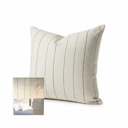 Beige pillowcase with striped pattern on a white background, featuring ZM Textiles Belgium printed pillowcase set.