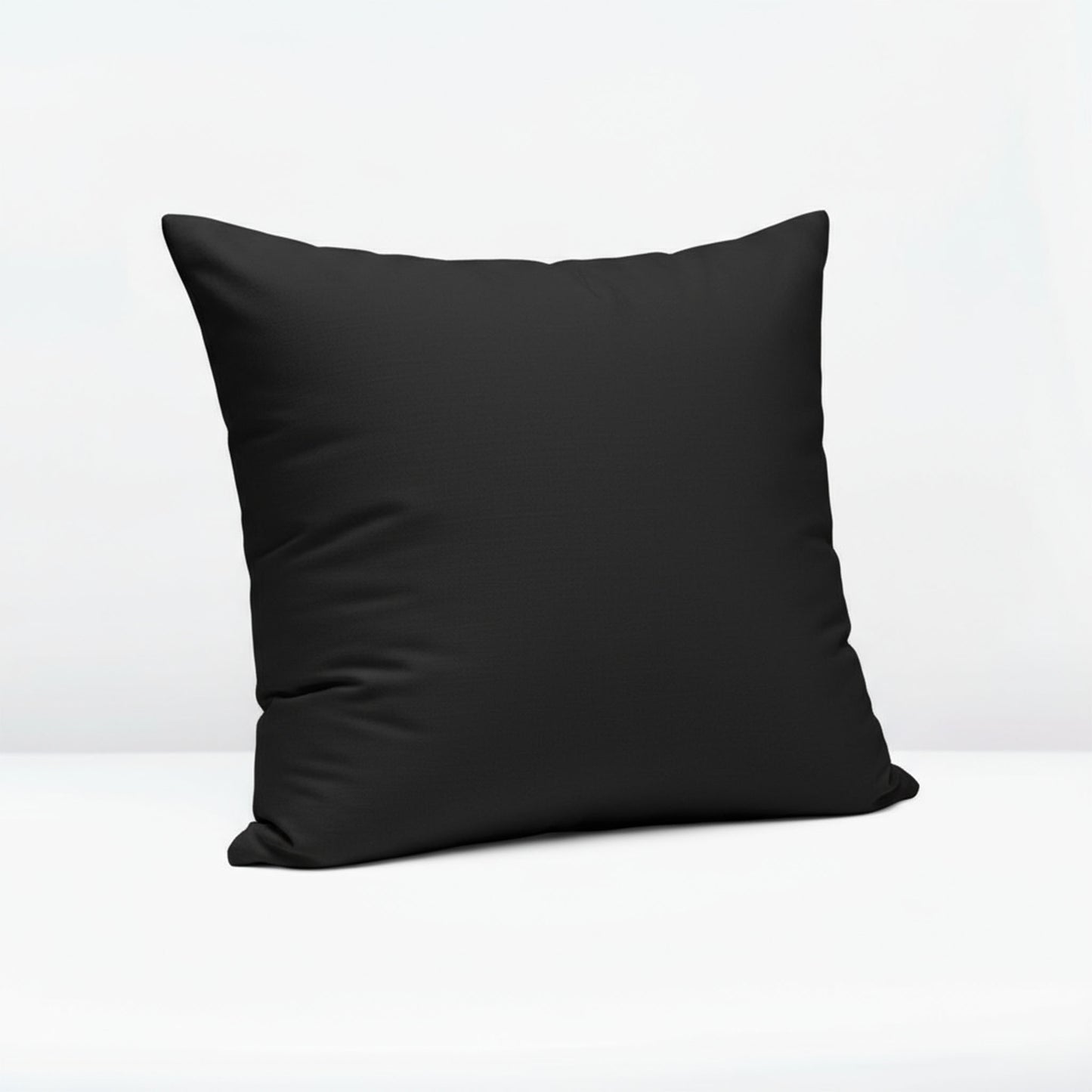 Black pillowcase on a white background, featuring ZM Textiles Belgium dyed pillowcase set.