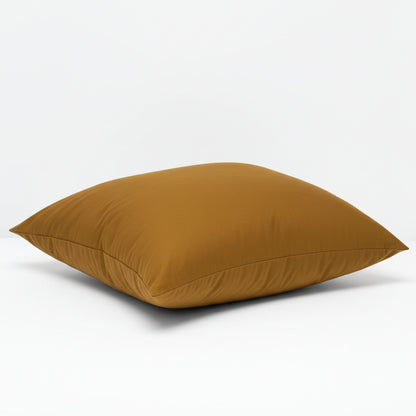 Caramel pillowcase on a white background, featuring ZM Textiles Belgium dyed pillowcase set.
