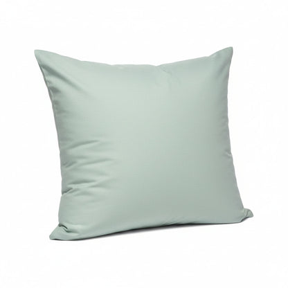 Sage green pillowcase on a white background, featuring ZM Textiles Belgium dyed pillowcase set.
