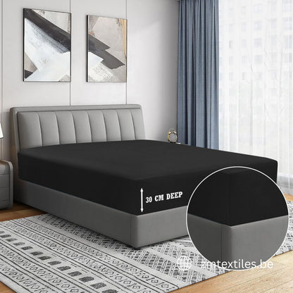 Dyed T144 Fitted Sheet 100% Cotton – OEKO-TEX® Certified, All-Around Elastic, European Size