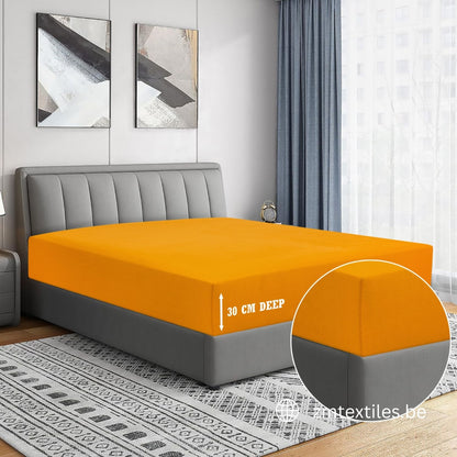 Dyed T144 Fitted Sheet 100% Cotton – OEKO-TEX® Certified, All-Around Elastic, European Size