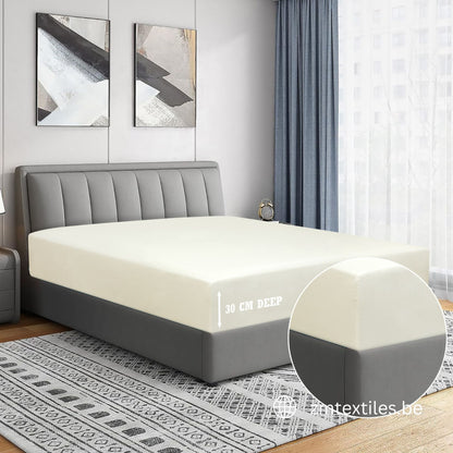 Dyed T144 Fitted Sheet 100% Cotton – OEKO-TEX® Certified, All-Around Elastic, European Size