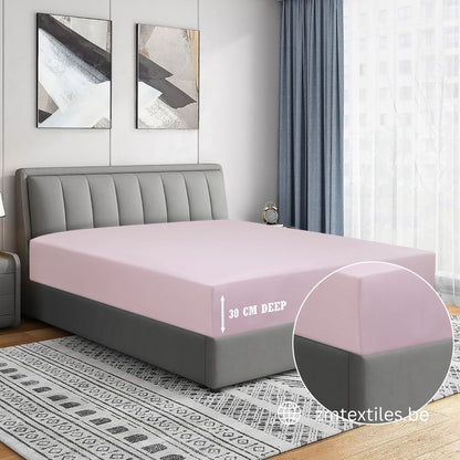 Dyed T144 Fitted Sheet 100% Cotton – OEKO-TEX® Certified, All-Around Elastic, European Size