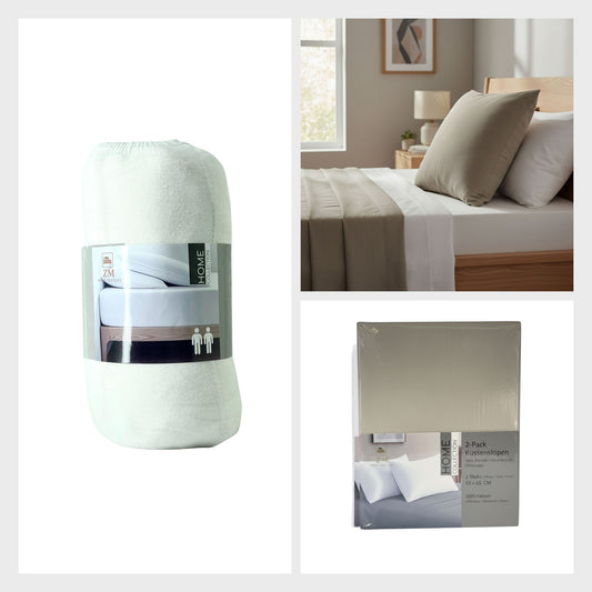 Budget Kot Bundle: jersey cotton fitted sheet and 2-pack cotton pillowcases – ZM Textiles Belgium