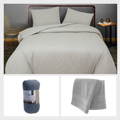 Kot Starter Bundle: cotton duvet cover set, jersey fitted sheet and towel – ZM Textiles Belgium