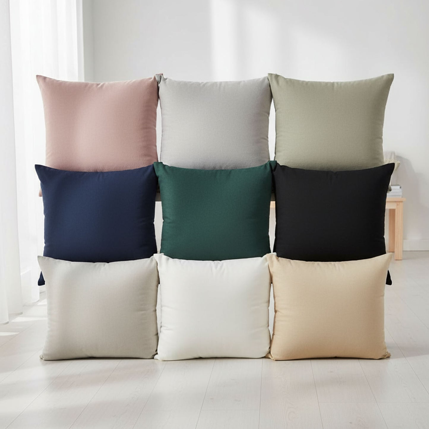 Dyed Cotton Pillow Case Set 65x65 cm – OEKO-TEX® Certified, Hypoallergenic, European Size