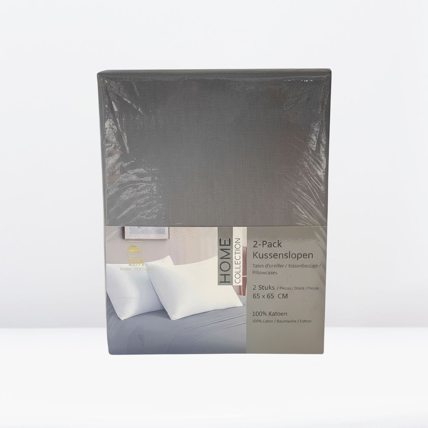 Dyed Cotton Pillow Case Set 65x65 cm – OEKO-TEX® Certified, Hypoallergenic, European Size