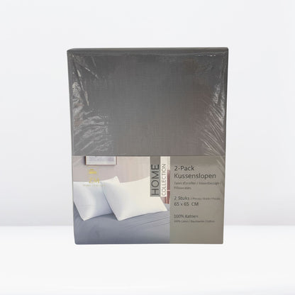 Dyed Cotton Pillow Case Set 65x65 cm – OEKO-TEX® Certified, Hypoallergenic, European Size