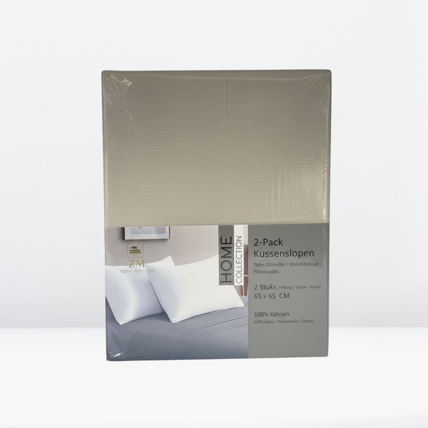 Dyed Cotton Pillow Case Set 65x65 cm – OEKO-TEX® Certified, Hypoallergenic, European Size