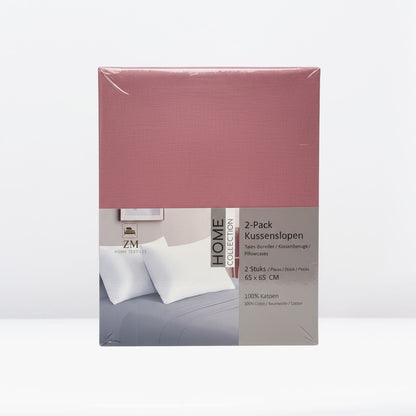 Dyed Cotton Pillow Case Set 65x65 cm – OEKO-TEX® Certified, Hypoallergenic, European Size