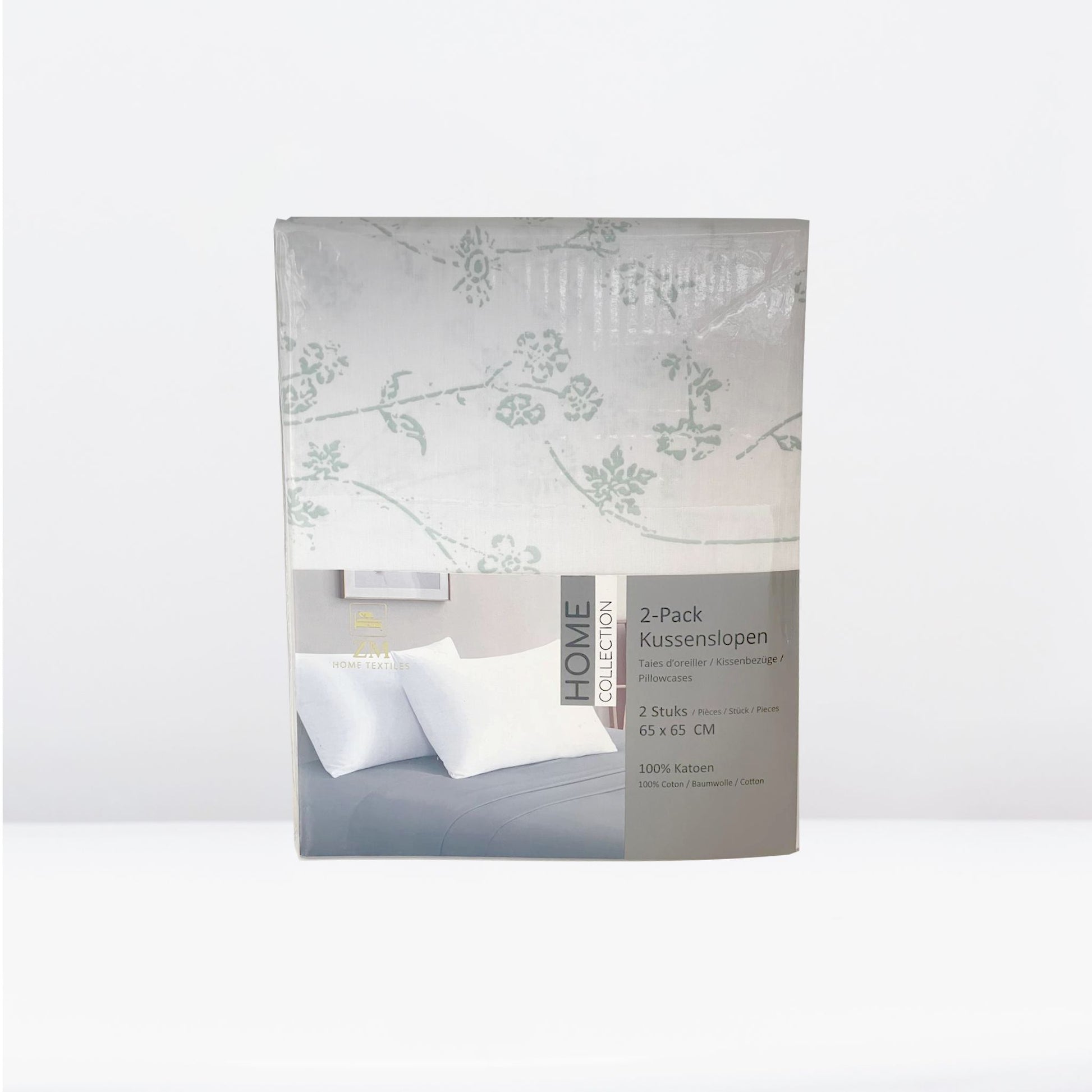 Printed 100% cotton pillow case with floral design – OEKO-TEX certified – ZM Textiles