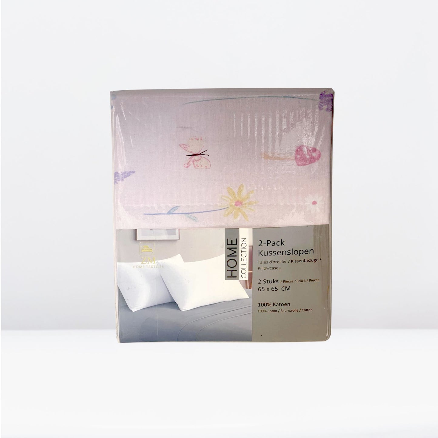 Printed 100% cotton pillow case with floral design – OEKO-TEX certified – ZM Textiles