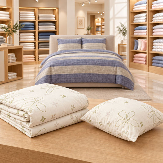 Printed Bedroom Gift Set Belgium | OEKO-TEX® Cotton Duvet Set + Pillow Cases