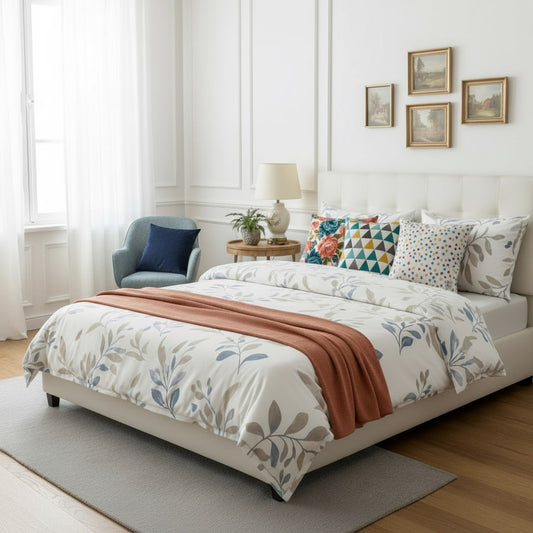Printed Bedroom Gift Set Belgium | OEKO-TEX® Cotton Duvet Set + Pillow Cases